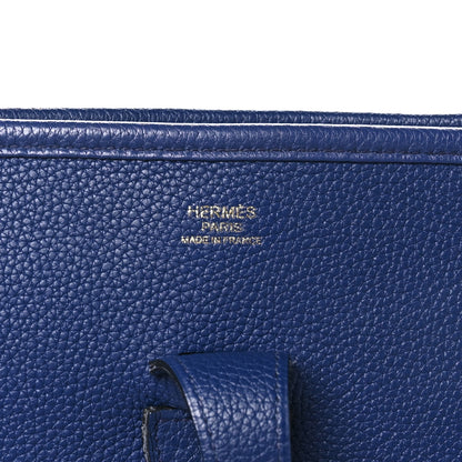Hermes Taurillon Clemence Evelyne III PM Bleu Encre 6 of 10
