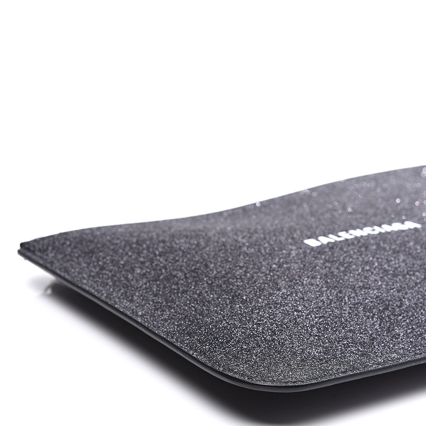 Glitter Calfskin Logo Everyday Pouch M Black