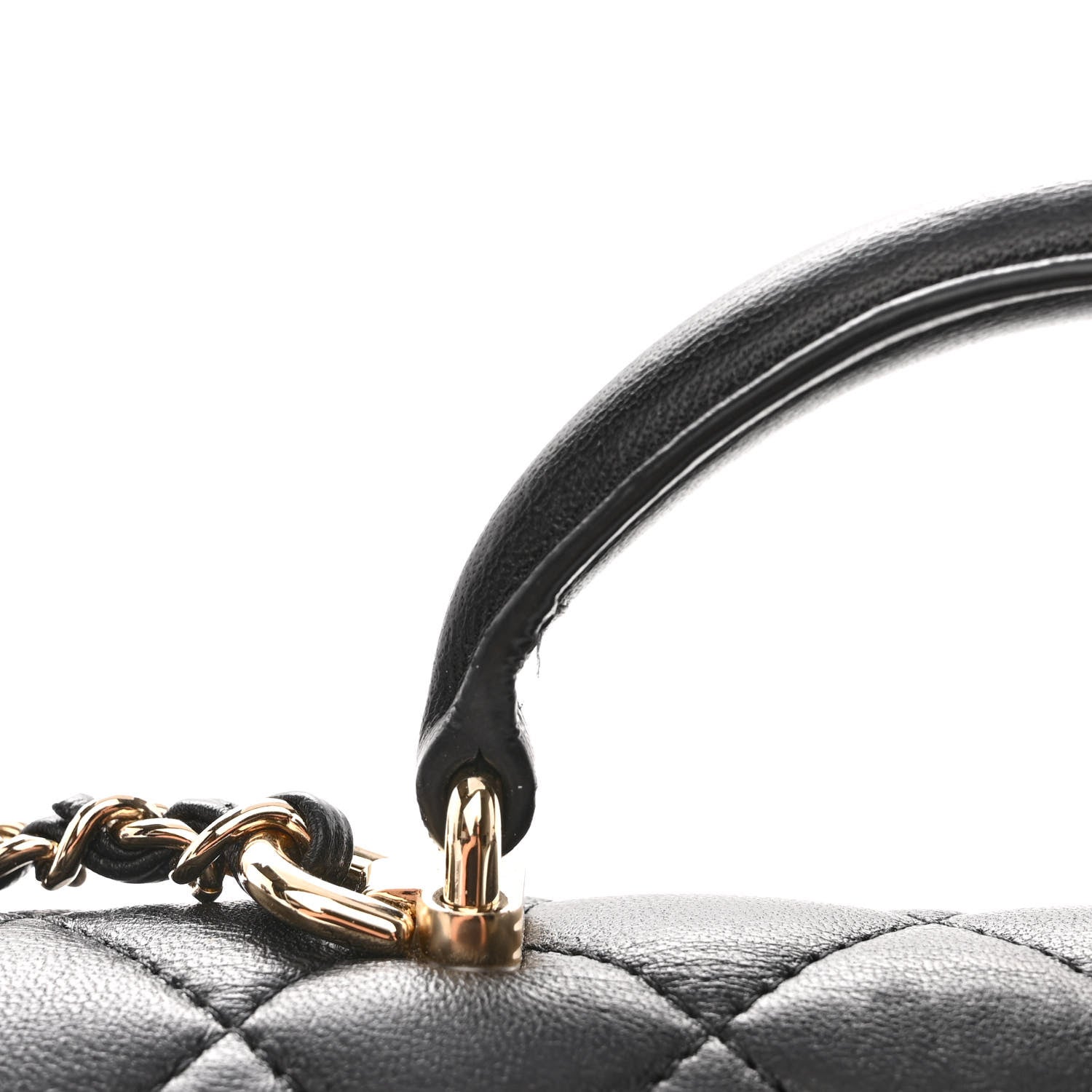 Chanel Lambskin Quilted Mini Top Handle Rectangular Flap Black 11 of 11