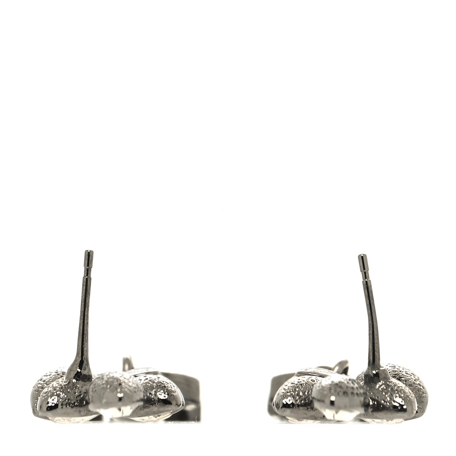 Chanel Crystal Sparkling Wheat CC Drop Earrings Silver 3 of 5