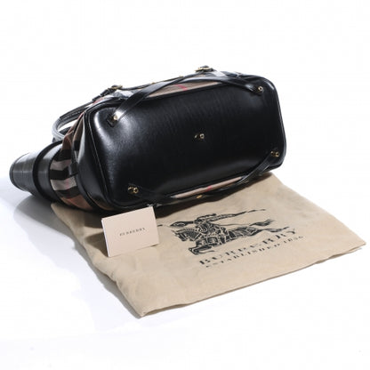 Burberry House Check Bridle Calfskin Medium Lynher Tote Black 4 of 8