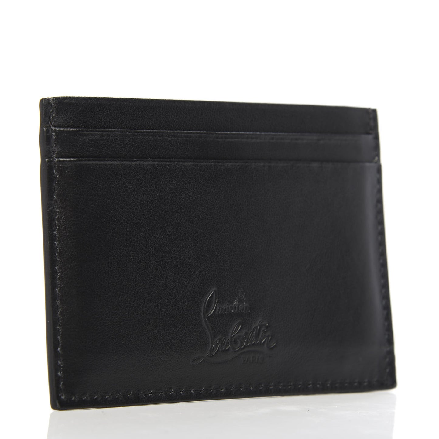 Calfskin Paris Spikes Kios Card Holder Black