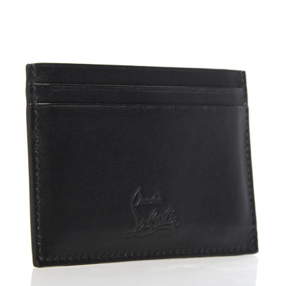 Christian Louboutin Calfskin Paris Spikes Kios Card Holder Black 3 of 7