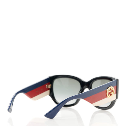 Gucci Acetate Web Oversized Frame Rectangle Sunglasses GG0276S Black Multicolor 4 of 7