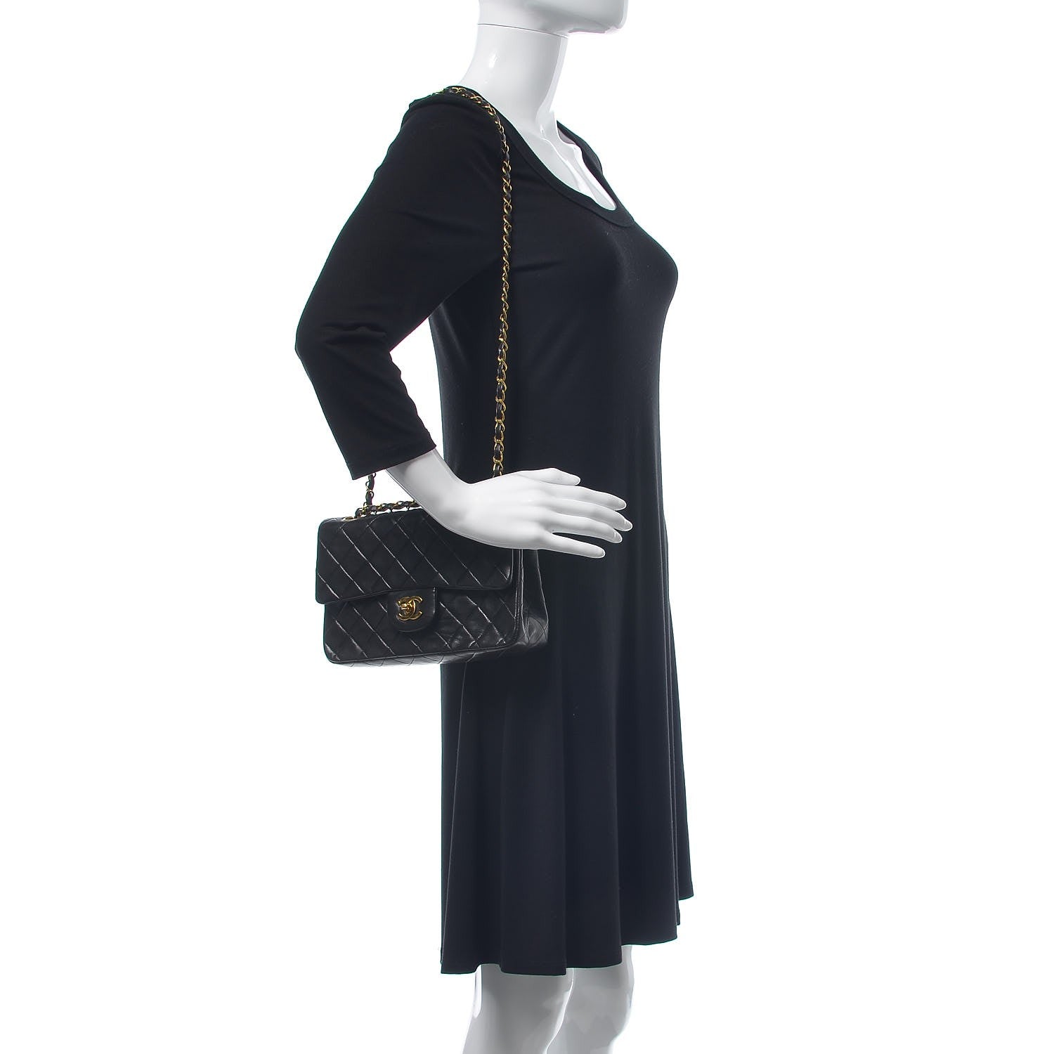 Chanel Lambskin Quilted Small Double Flap Black 2 of 9