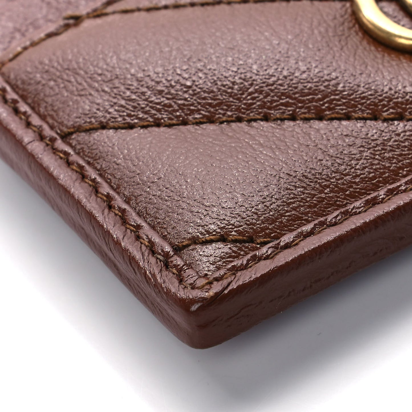 Azalea Calfskin Matelasse Diagonal GG Marmont Card Holder Cuir