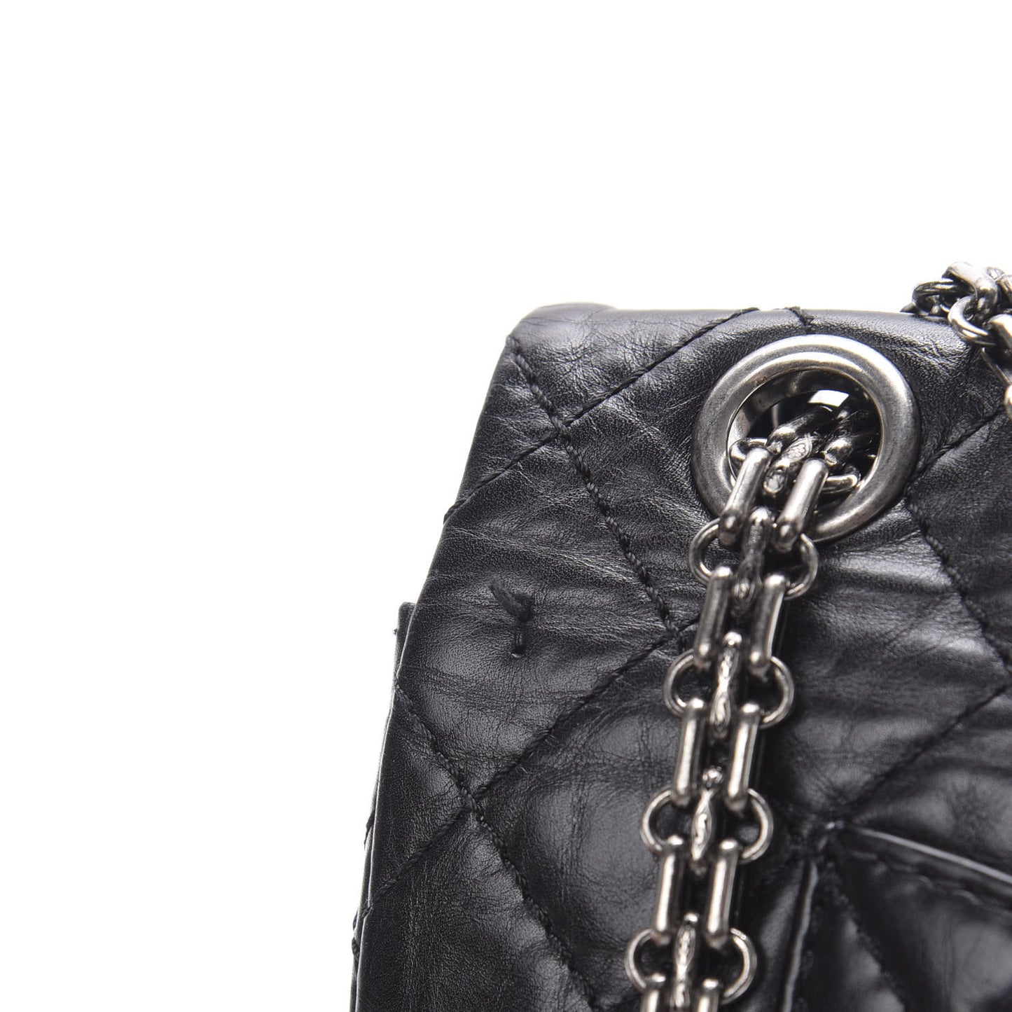 Aged Calfskin Quilted 2.55 Reissue 225 Flap Black