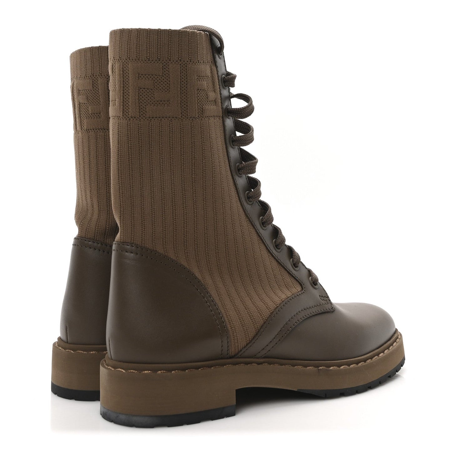 Vitello Stretch Fabric FF Rockoko Biker Boots 37 Maya Chocolate