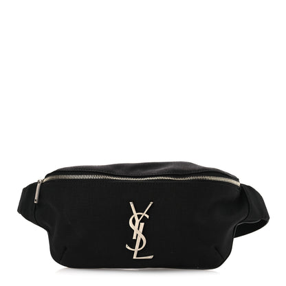 Saint Laurent Canvas Monogram Belt Bag Black 1 of 10