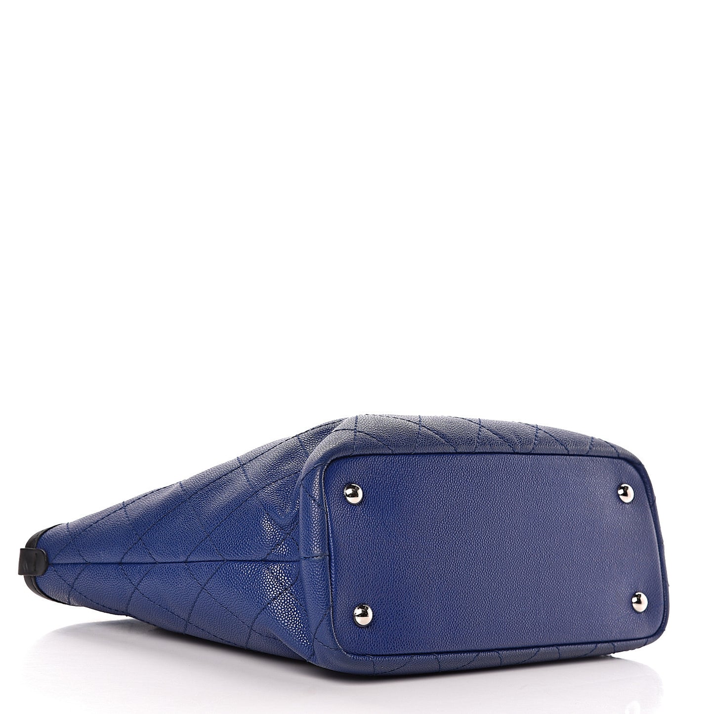 Grained Calfskin Shopping Fever Tote Blue