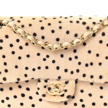 Chanel Pony Hair Cheetah Printed Creative Fabrics Flap Light Beige Black 8 of 11