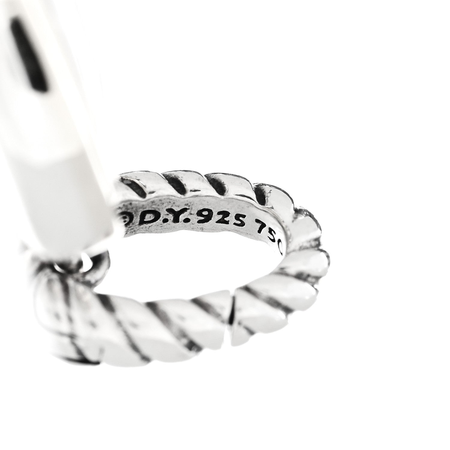 David Yurman Sterling Silver 18K Yellow Gold Cable Heart Pendant 4 of 4