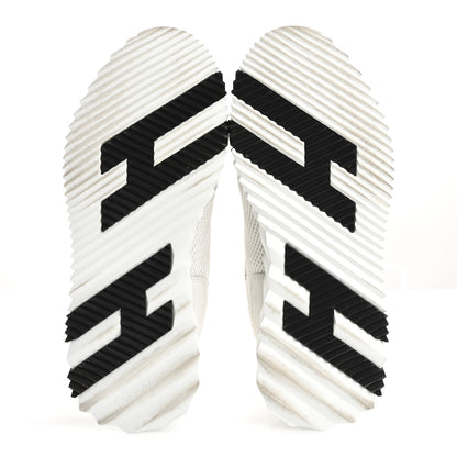 Hermes Air Mesh Suede Goatskin Bouncing Sneakers 39 White Black 6 of 15