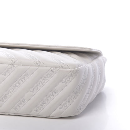 Balenciaga Calfskin Logo Matelasse M BB Chain Shoulder Bag Blanc Neige 10 of 11