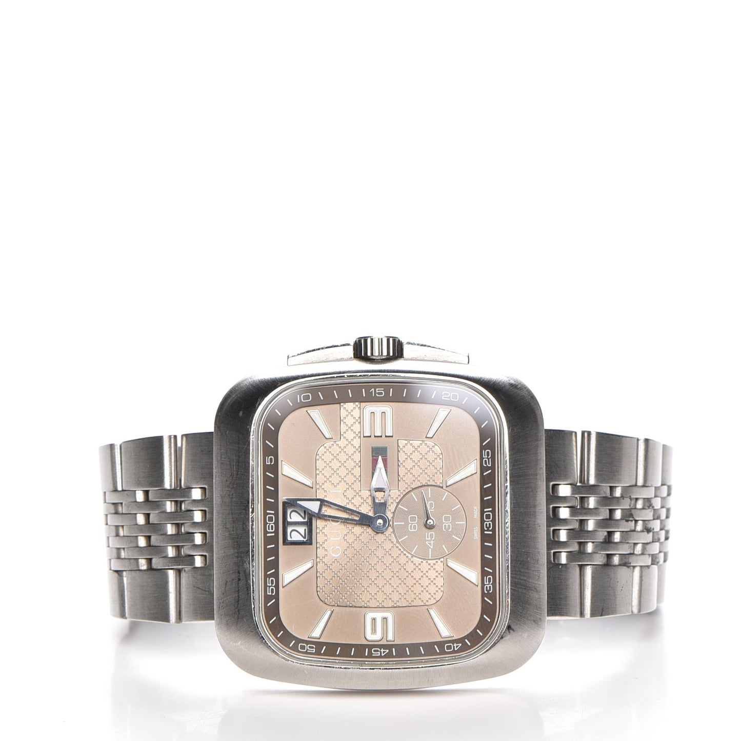 Stainless Steel 40mm G Coupe Square Quartz Watch Brown
