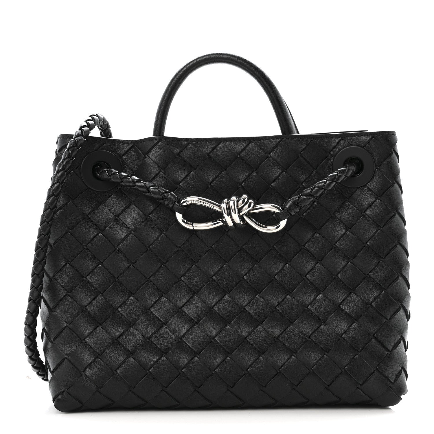 Bottega Veneta Nappa Intrecciato Small Andiamo Shoulder Bag Black 1 of 12