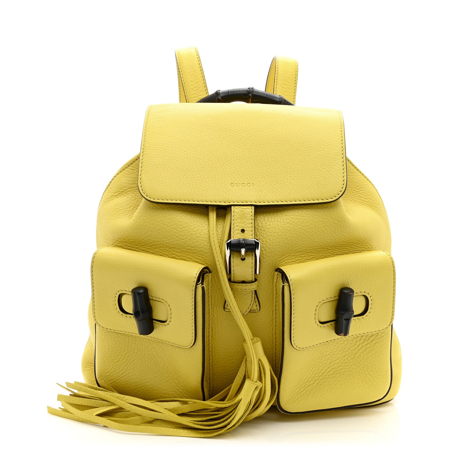 Gucci Cellarius Calfskin Medium Bamboo Backpack Mimosa Flower 1 of 11