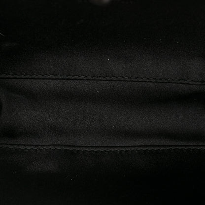 Bottega Veneta Satin Ayers Intrecciato Chain Knot Clutch Black 5 of 8
