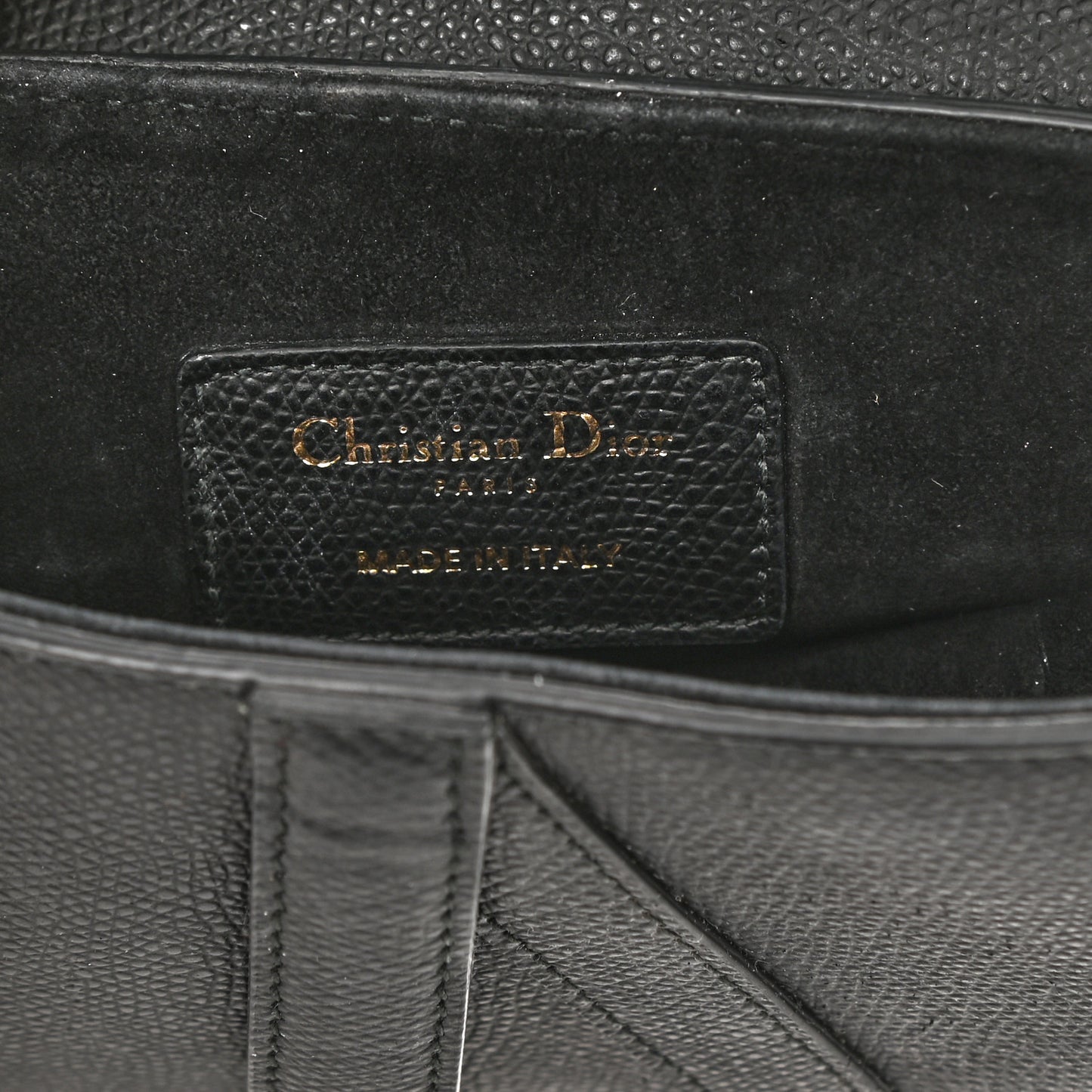 Grained Calfskin Mini Saddle Bag Black