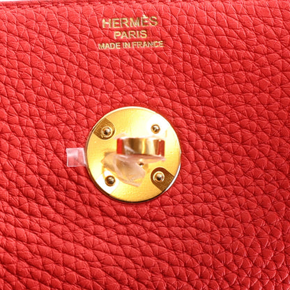 Hermes Taurillon Clemence Lindy 30 Rouge De Coeur 6 of 10
