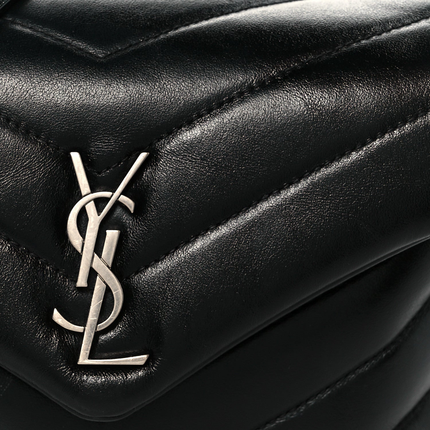 Saint Laurent Calfskin Y Quilted Monogram Toy Loulou Crossbody Bag Black 9 of 12