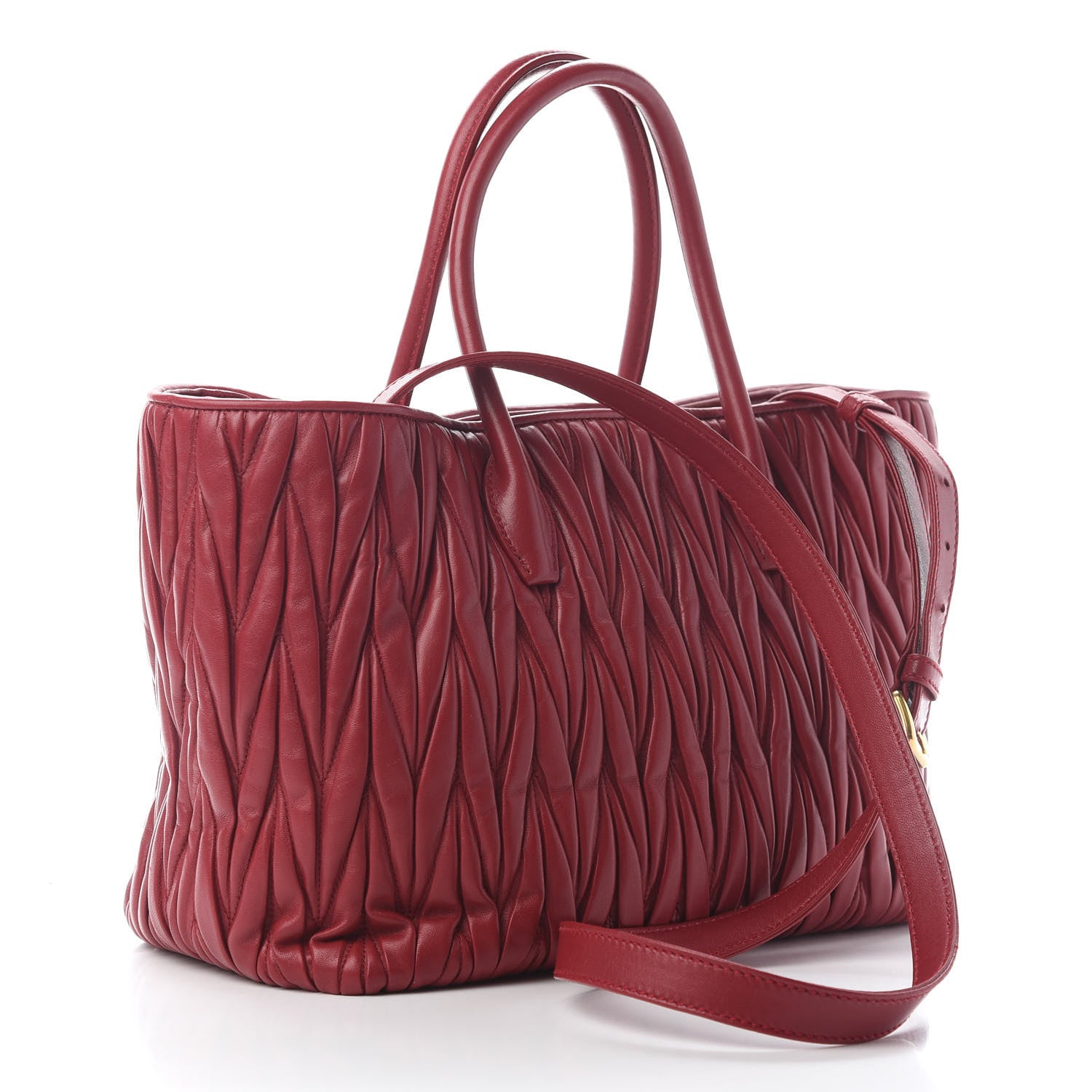 Miu Miu Nappa Matelasse Tote Rosso 2 of 8