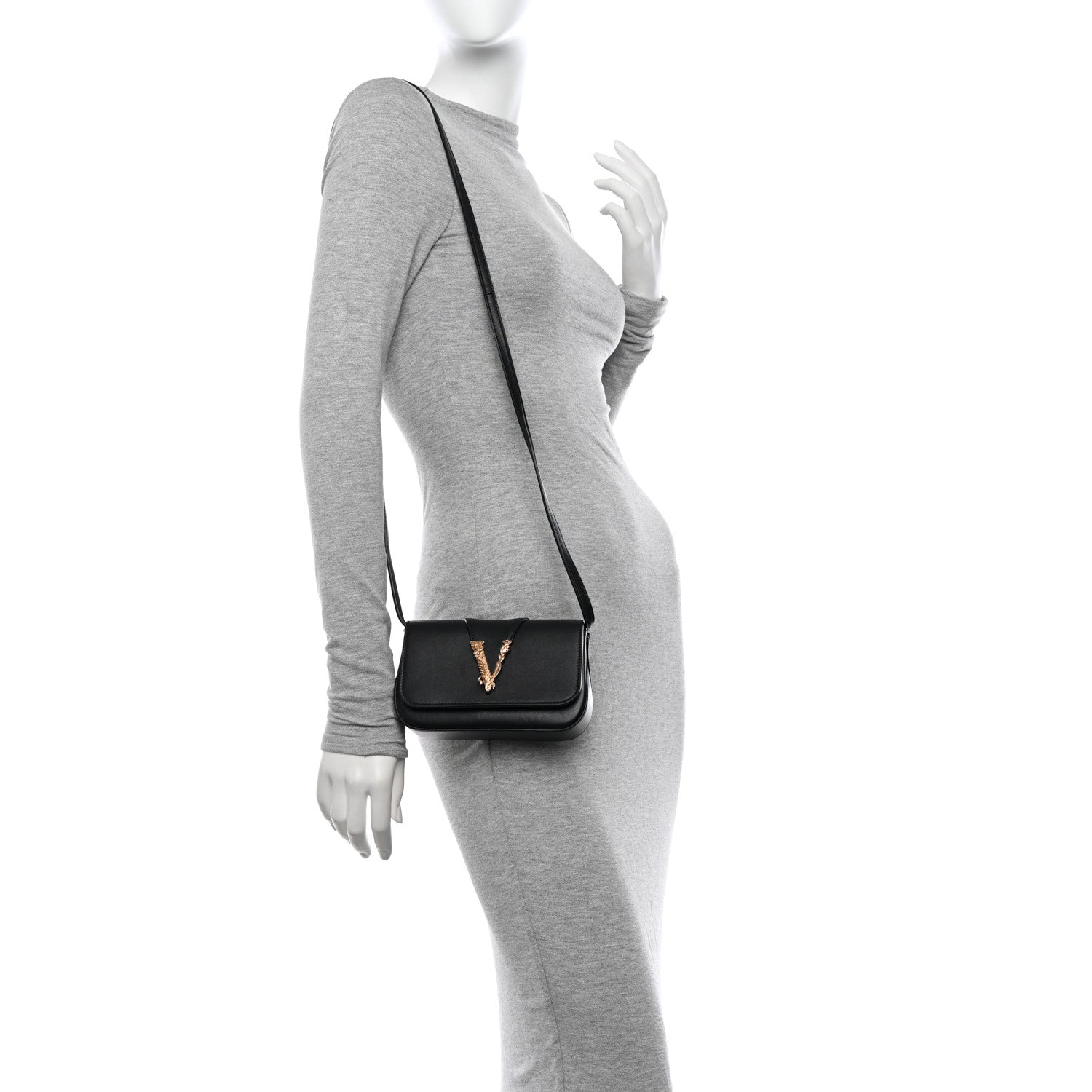 Versace Vitello Virtus Crossbody Black 2 of 11