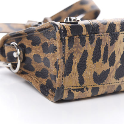 Balenciaga Smooth Calfskin Leopard Print Classic Silver Hardware Mini City Beige 9 of 10