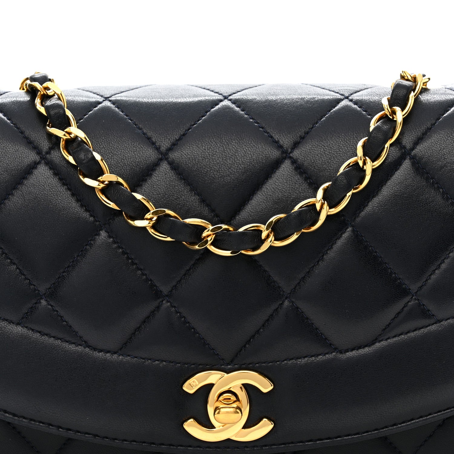 Chanel Lambskin Quilted Small Single Flap Navy 9 of 11