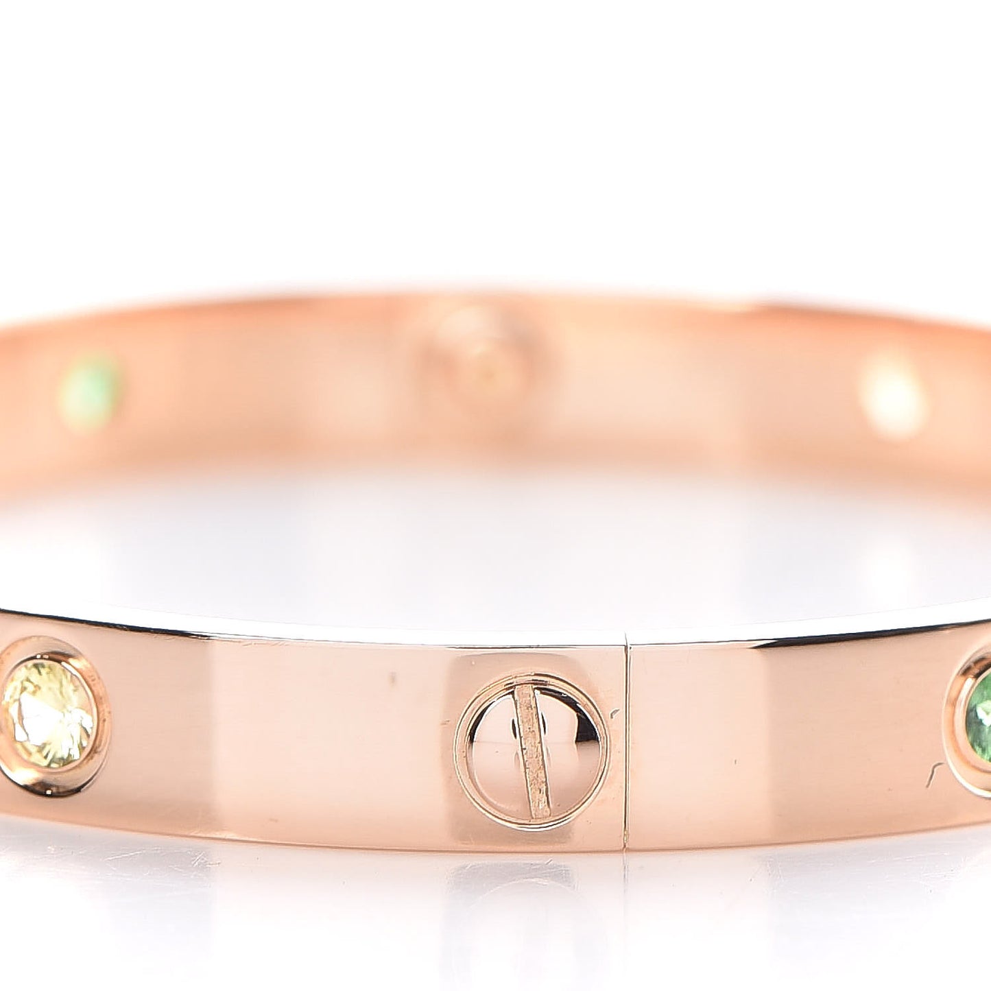 18K Pink Gold Sapphire Garnet Amethyst LOVE Bracelet 17