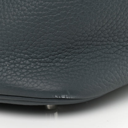 Hermes Taurillon Clemence Picotin Lock 26 GM Bleu Ocean 11 of 12