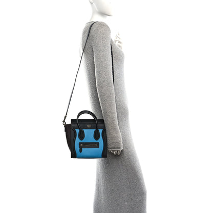 Celine Smooth Calfskin Nano Tri-Color Luggage Turquoise 2 of 9