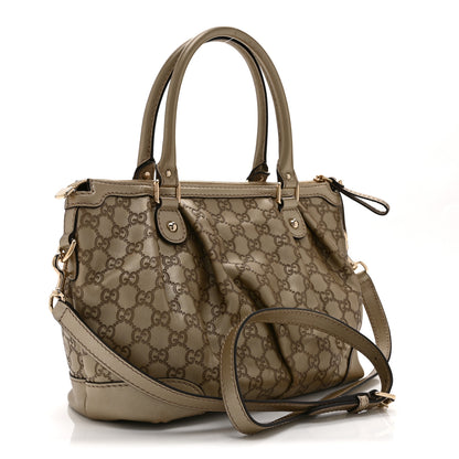 Gucci Metallic Soft Guccissima Medium Sukey Top Handle Bag Champagne 3 of 11