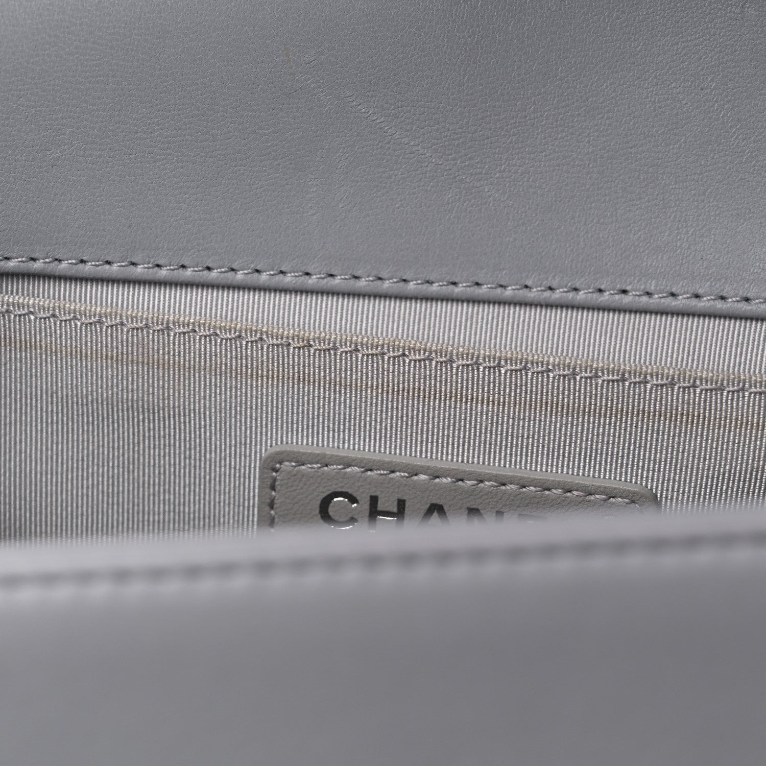 Chanel Lambskin Quilted Medium Boy Flap Grey 14 of 18