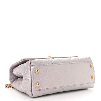 Chanel Iridescent Caviar Quilted Mini Coco Handle Flap Light Pink 4 of 10