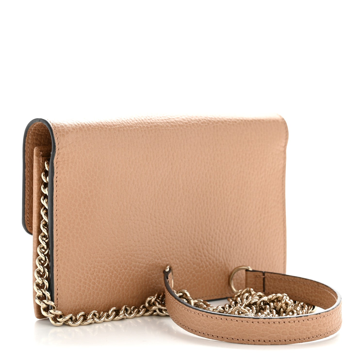 Gucci Dollar Calfskin Interlocking G Chain Wallet Camelia 2 of 14