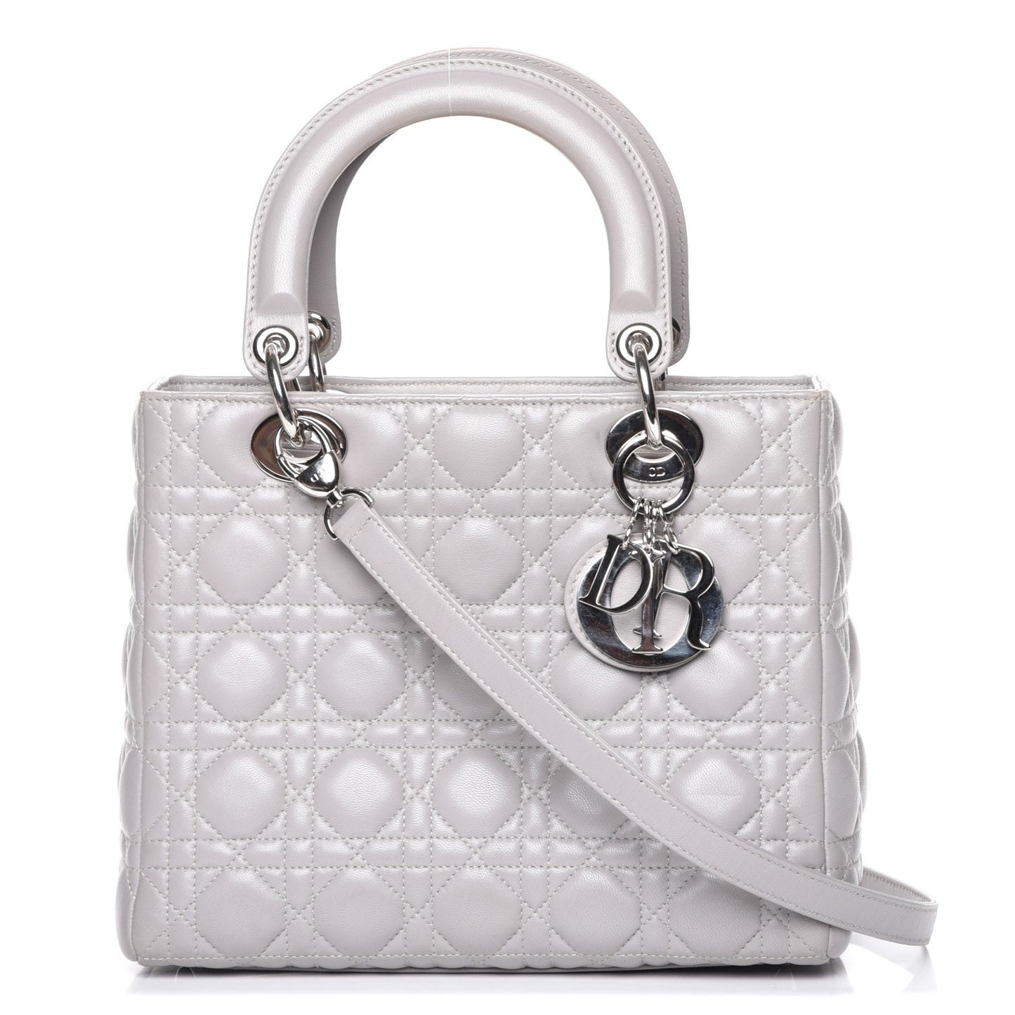 Lambskin Cannage Medium Lady Dior Grey