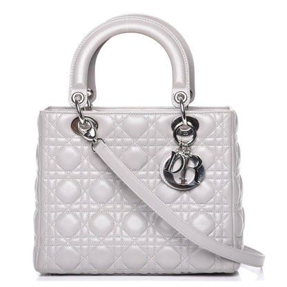 Christian Dior Lambskin Cannage Medium Lady Dior Grey 1 of 8