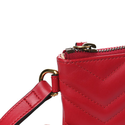 Gucci Calfskin Matelasse GG Marmont Wrist Wallet Hibiscus Red 8 of 11