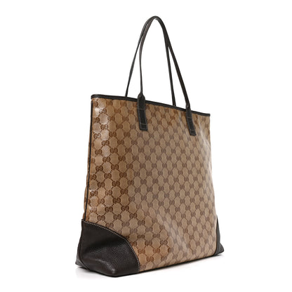 Gucci Crystal Monogram Shopping Tote Dark Brown 3 of 10