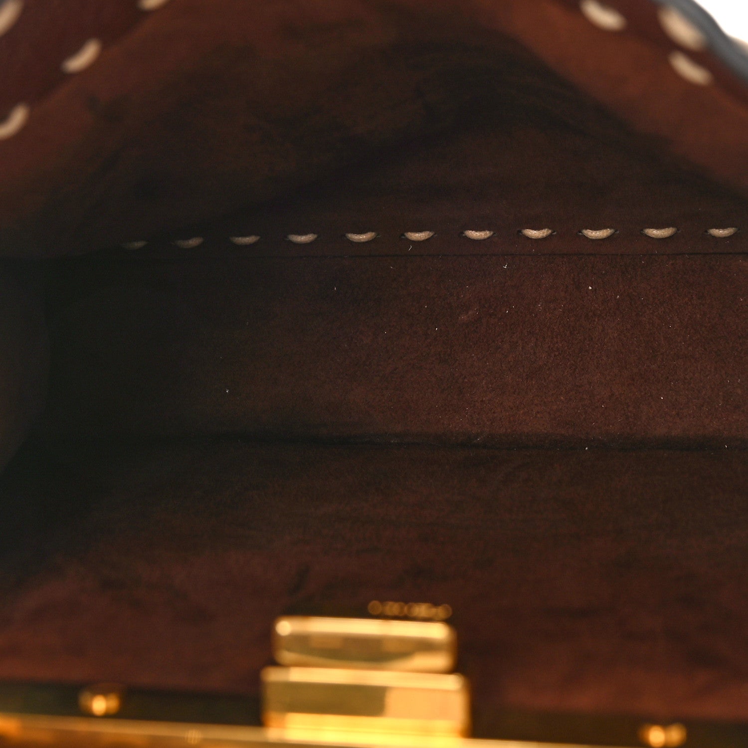 Fendi Vitello Granato Camoscio Selleria Macro Stitchings Small Peekaboo I SEE U Satchel Praline 5 of 8