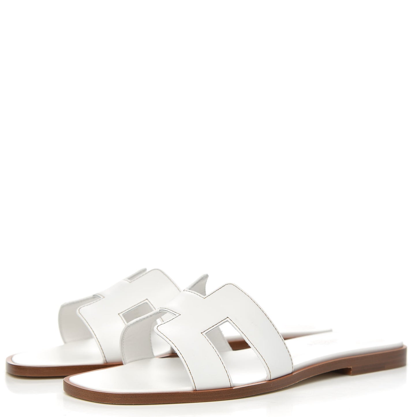 Box Calfskin Oran Sandals 37 White