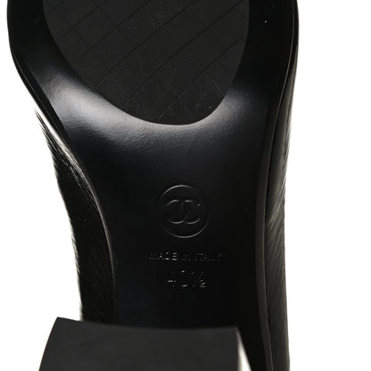 Chanel Shiny Crumpled Calfskin CC Cap Toe Short Boots 40.5 Black 9 of 13