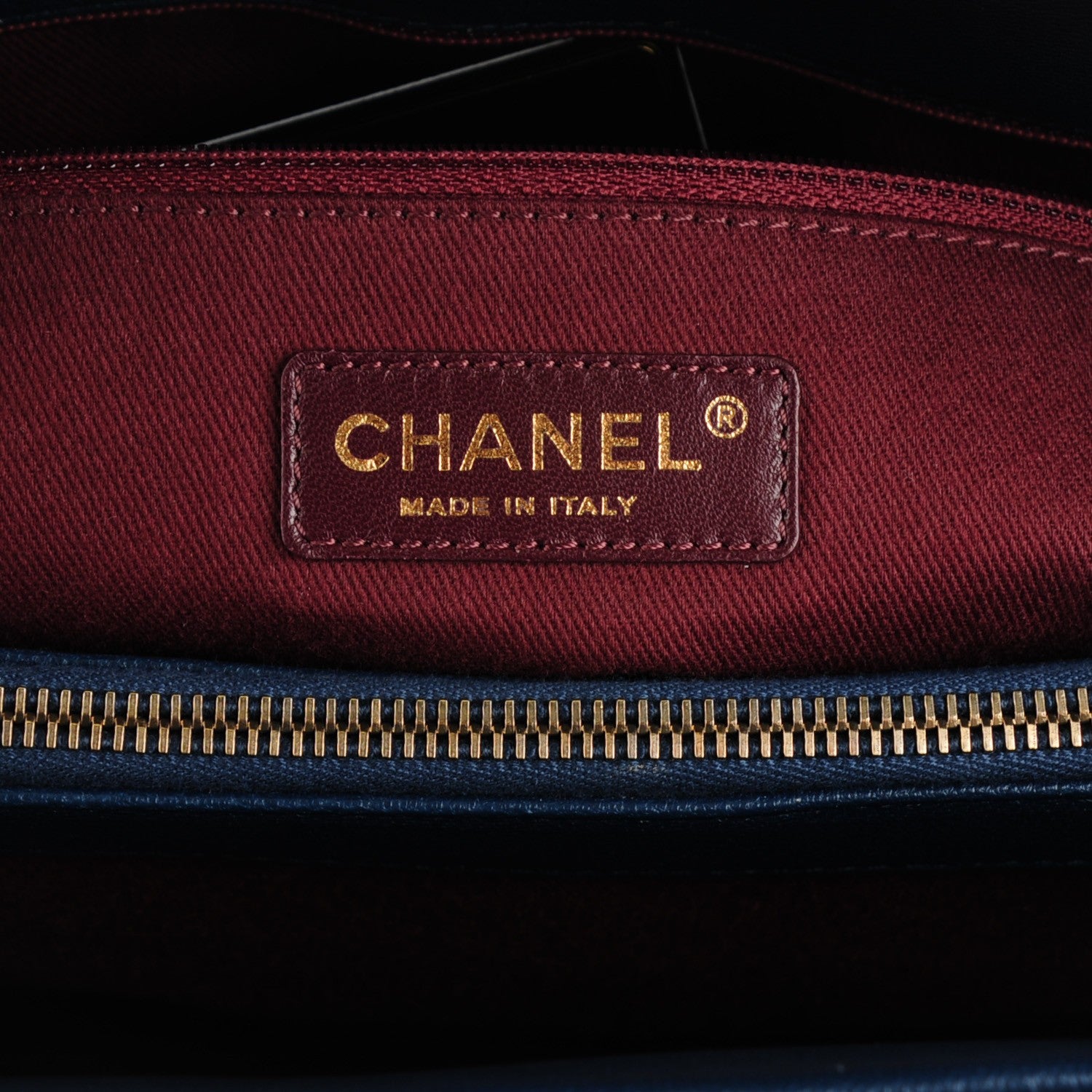 Chanel Patent Goatskin Quilted Small CC Eyelet Tote Blue 6 of 7