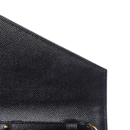 Saint Laurent Grain De Poudre Matelasse Chevron Monogram Chain Wallet Black 7 of 7