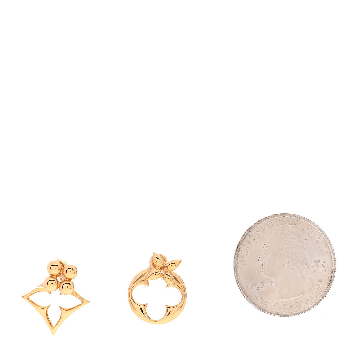 Metal LV Flowergram Earrings Gold