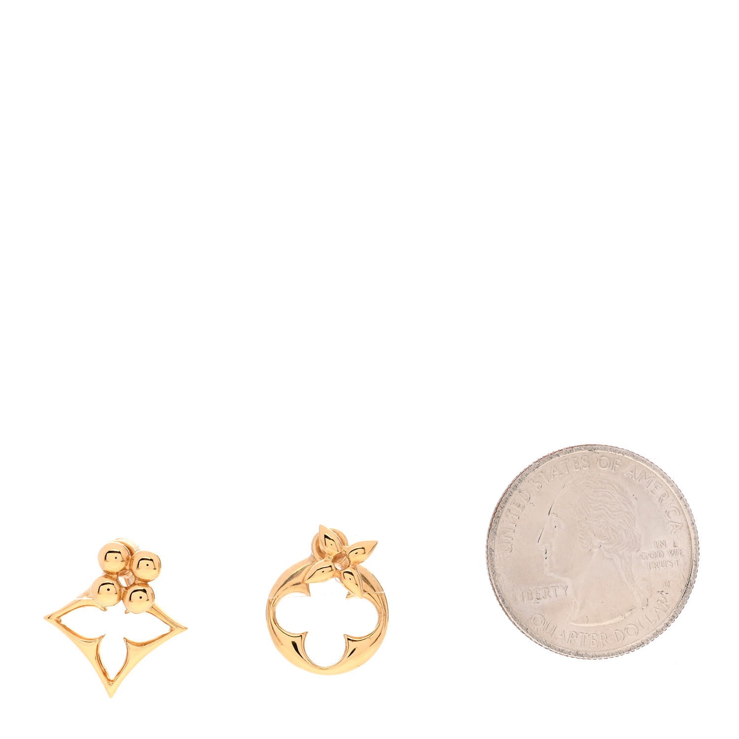 Louis Vuitton Metal LV Flowergram Earrings Gold 2 of 6