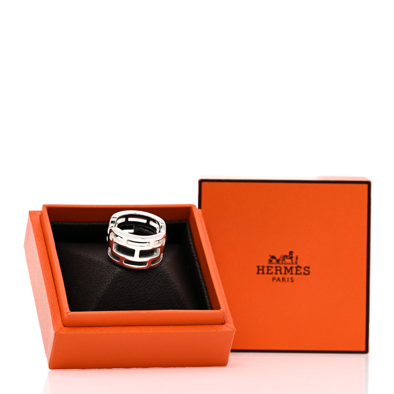 Hermes Sterling Silver PM Arcane Ring 52 6 1781650 – FASHIONPHILE