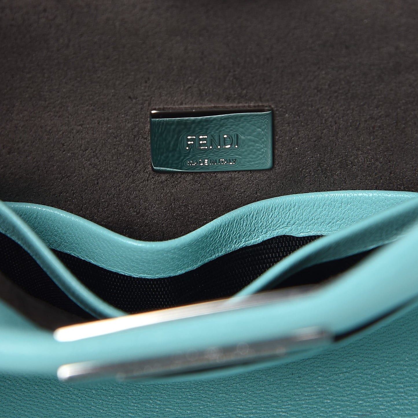 Shiny Nappa Micro Peekaboo Iconic Satchel Turchese Egiz