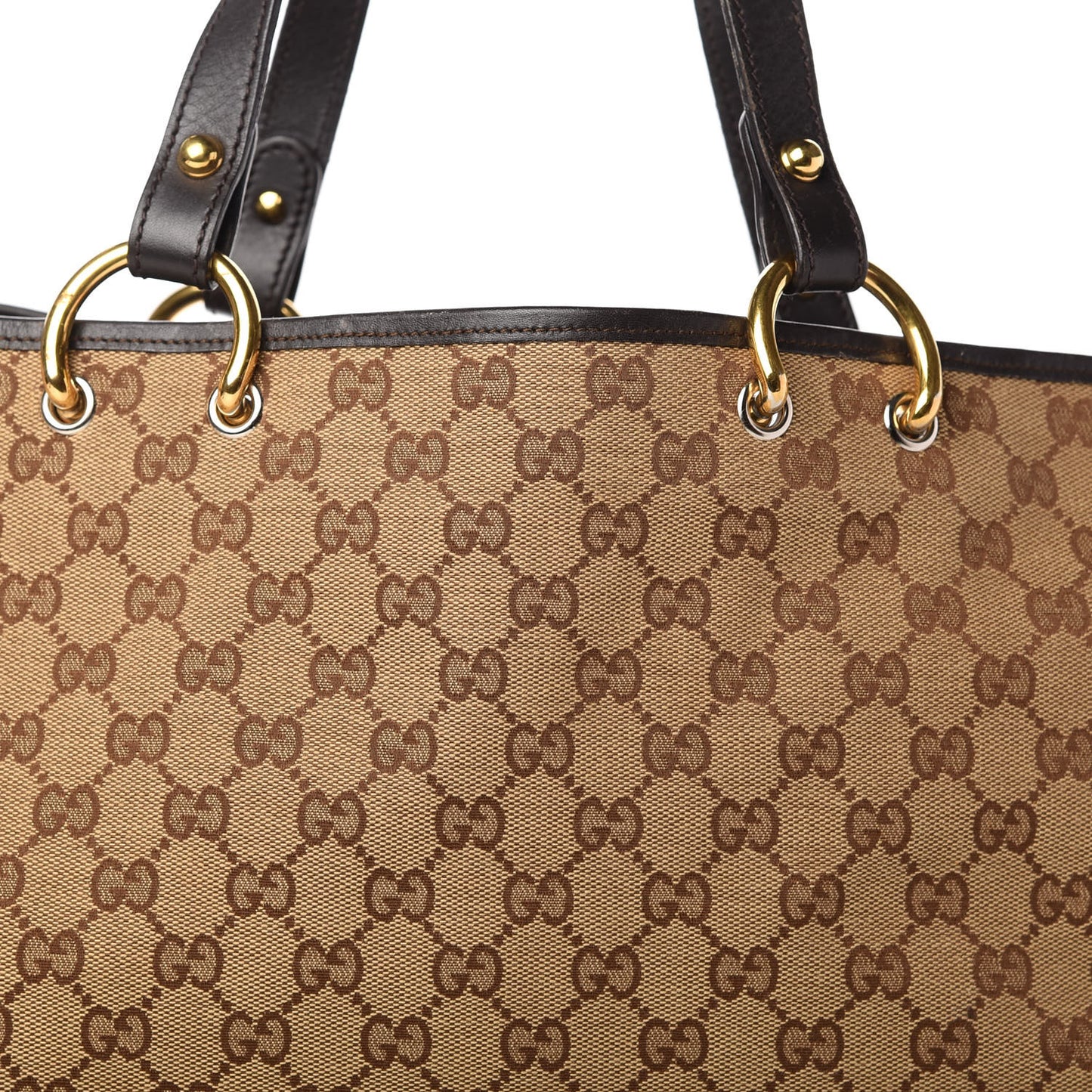 Monogram Denim Large Tote Brown